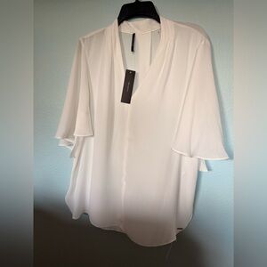 Tahari light& dressy  blouse with flutter sleeves- new